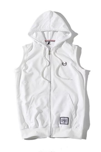709-W16-P35  春季白底马甲背心外套 连帽修身男女学生班服大码图片