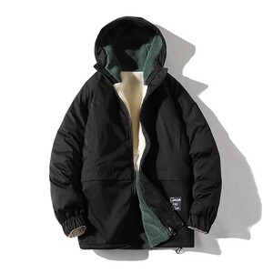 709-MY601-P130 情侣冬季白底加厚羊驼毛双面穿百搭棉衣外套男图片