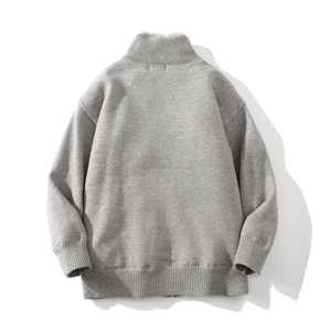 709-MY111-P160 冬季新款 白底  复古座山雕毛领开衫毛衣图片