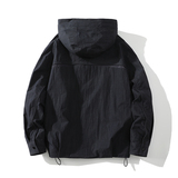 709-JK32-P135白底春季新款阔版纯色带帽夹克，男装夹克，星座709