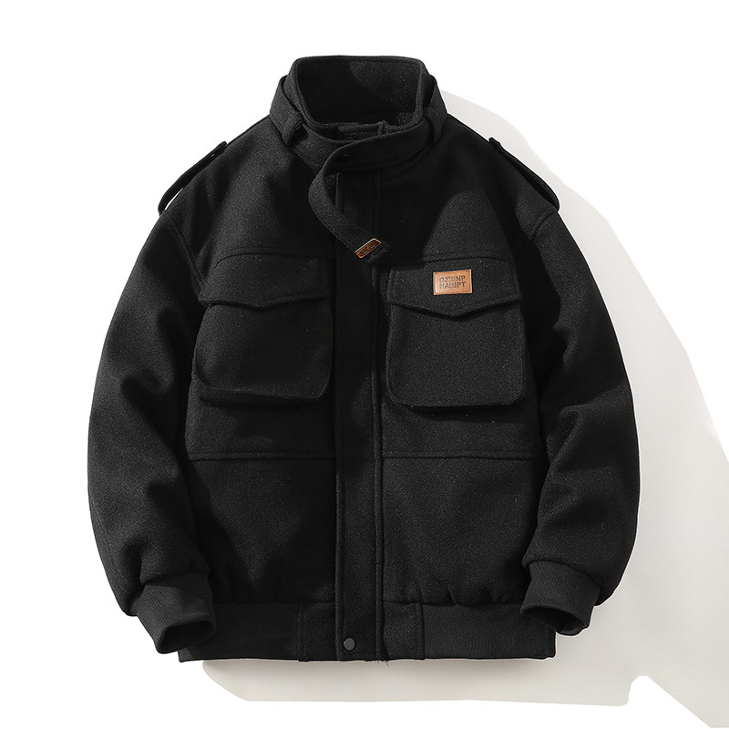 709-MY1611-P145冬季情侣休闲百搭呢子加厚棉衣外套设计感立领,男装棉衣,星座709
