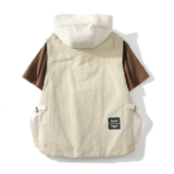 709-MJ110-P100白底春季新款阔版休闲针织工装马甲，男装工装外套，星座709