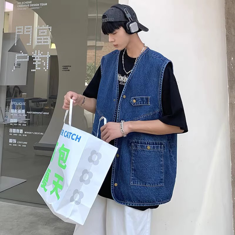 709-MJ18-P65春秋休闲潮流百搭工装机能纯棉牛仔马甲单人,男装工装外套,星座709