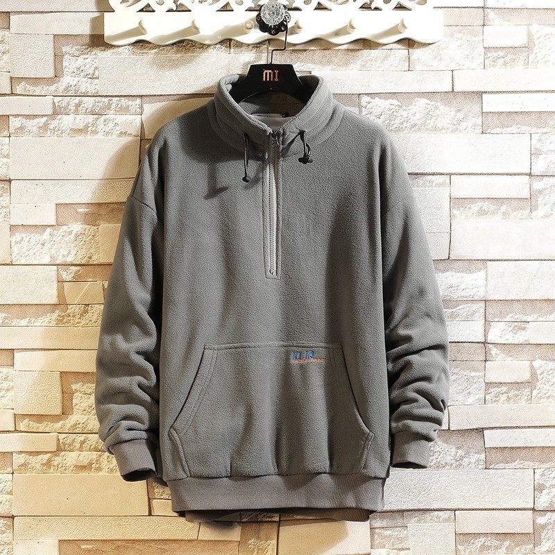 709-W517-P60春秋简约摇粒绒绣字套头上衣百搭休闲卫衣外套挂拍，女装短外套，星座709