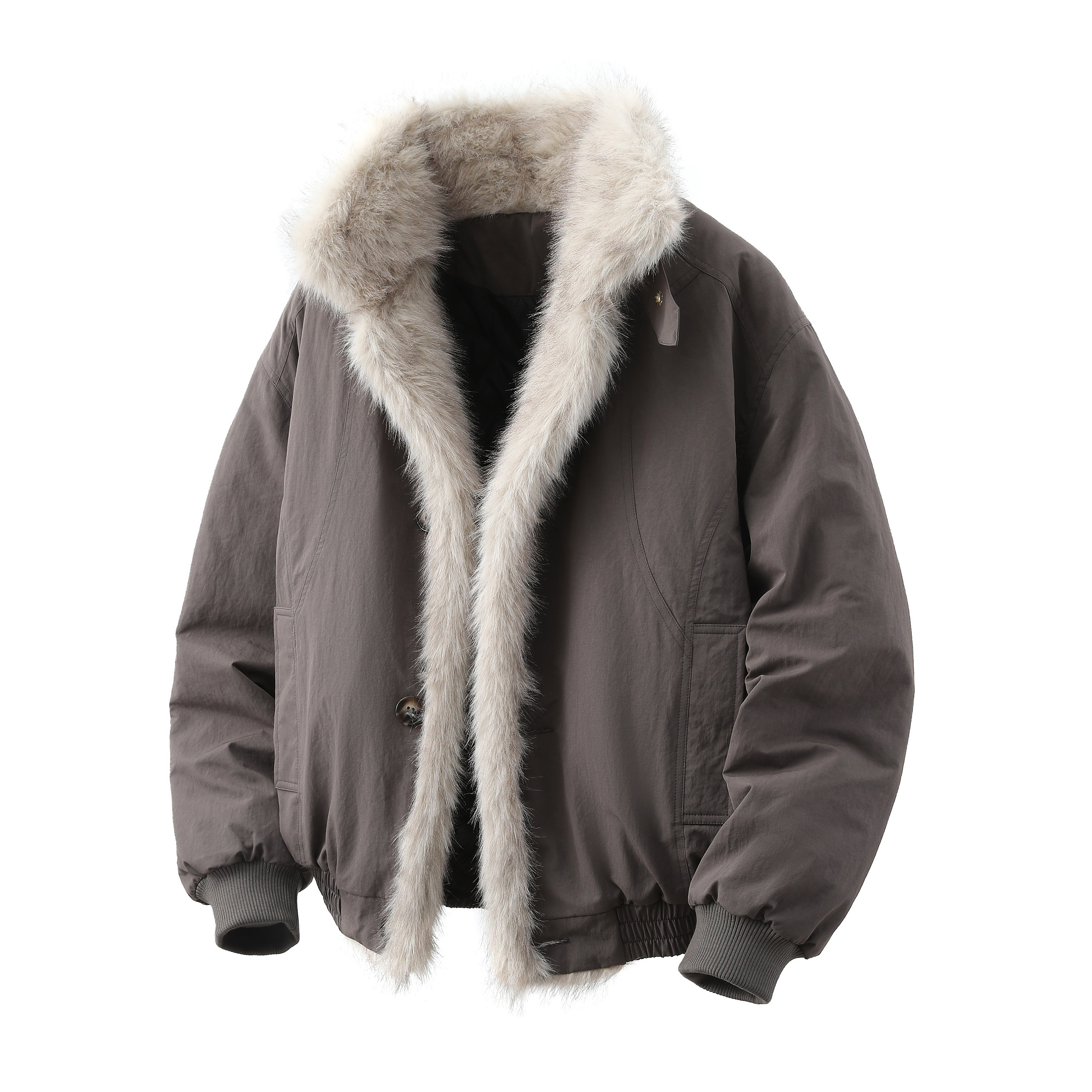 709-MY1801-P160冬季新款白底座山雕毛领加厚派克服棉衣,男装棉衣,星座709