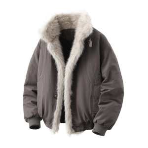 709-MY1801-P160冬季新款白底座山雕毛领加厚派克服棉衣