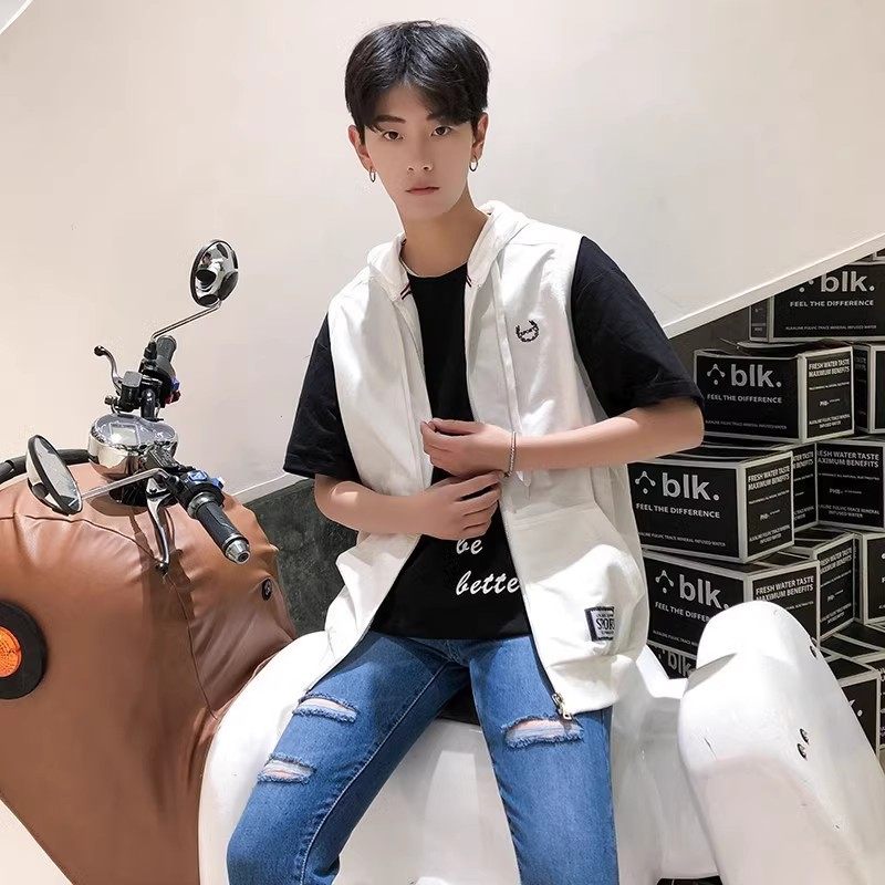709-W16-P35春季单人马甲背心外套连帽修身男女学生班服大码,男装背心/马甲,星座709