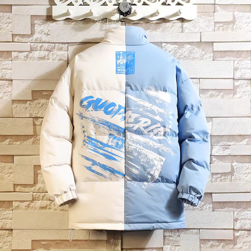 709-MY905-P100冬季港风挂拍加厚拼色工装棉服潮流百搭外套,男装棉衣,星座709
