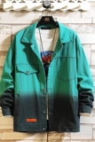 709-JK807-P105春秋牛仔扎染渐变印花百搭宽松休闲夹克外套挂拍，男装夹克，星座709