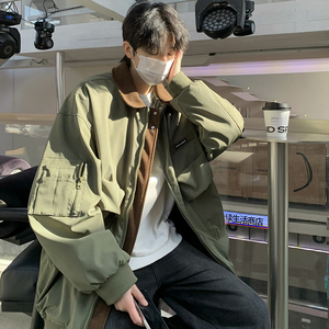 709-JK900-P110  春季宽松美式飞行员夹克工装休闲外套大码男图片