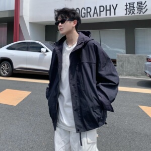 709-JK32-P135 单人  春季新款 阔版纯色带帽夹克图片
