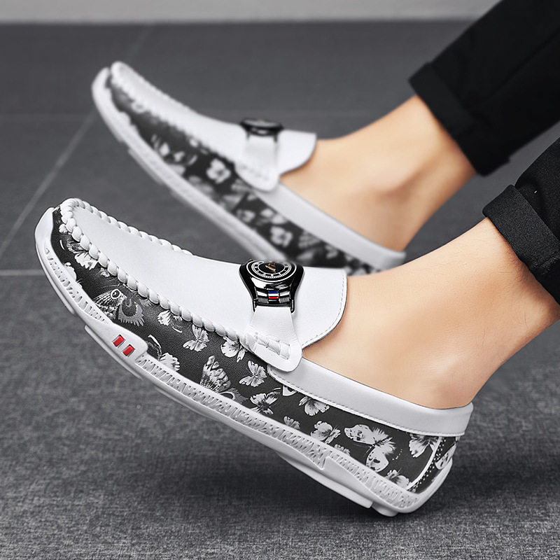 四季潮流透气休闲皮鞋男新款英伦百搭软皮豆豆鞋时尚套脚懒人男鞋,流行男鞋,单鞋,淘宝优惠券,粉丝福利购,淘宝优惠卷