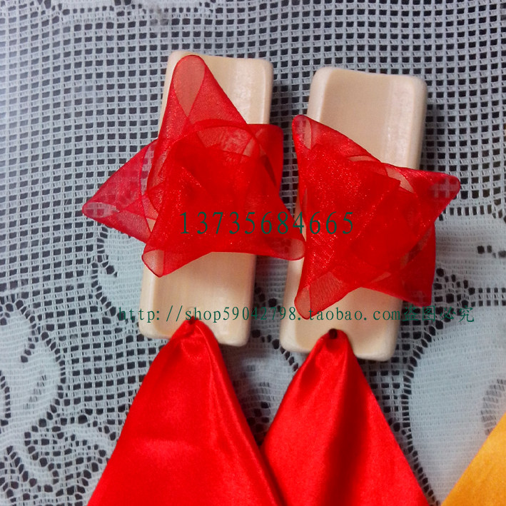 方巾 红绸专业竹节板 快板竹板 (一副4片) 舞蹈指板儿童 成人快板