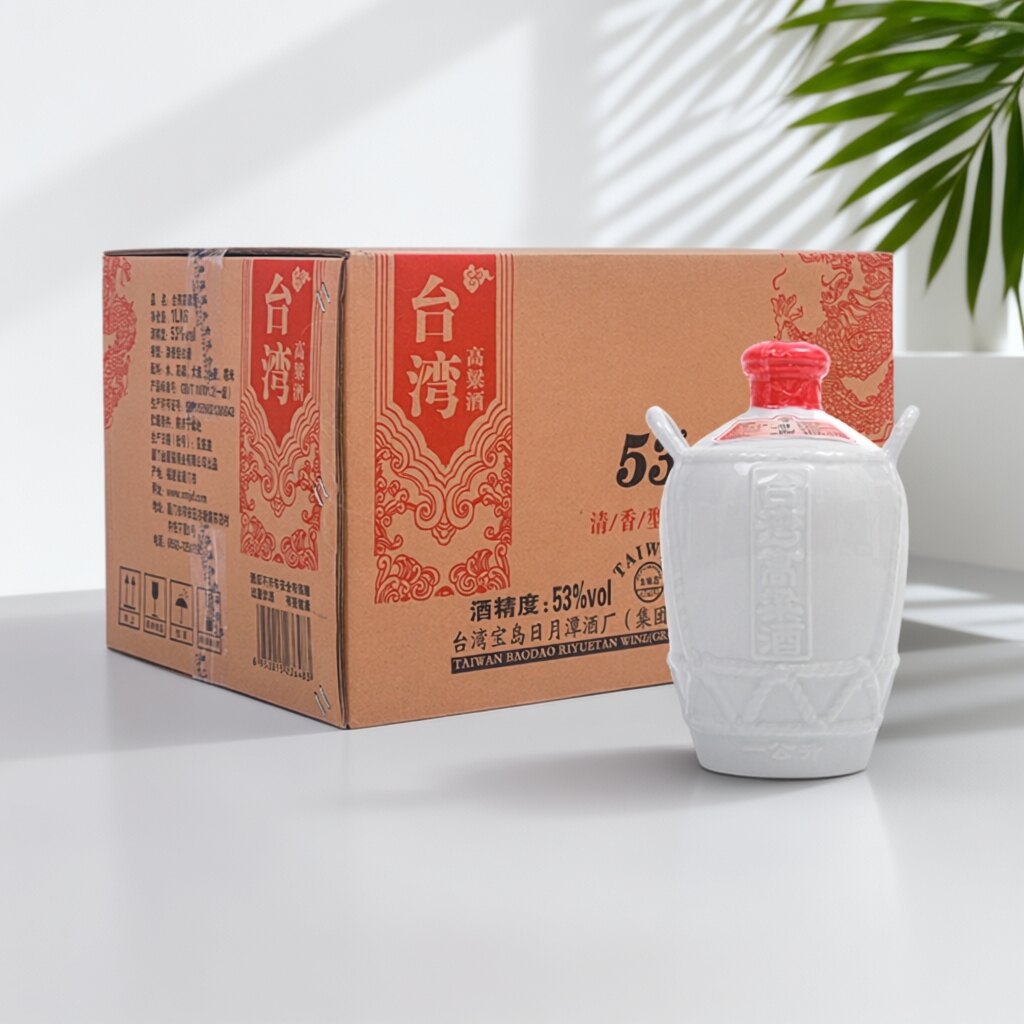 五缘湾台湾高粱酒53度清香型白酒2019年产白色坛装纯粮食酒6L整箱