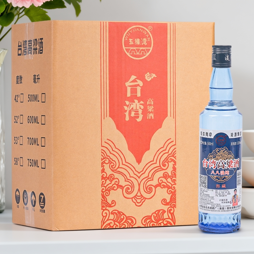 WUYUANWAN台湾高粱酒53度浓香型高度白酒古酿口粮酒500ml整箱12瓶