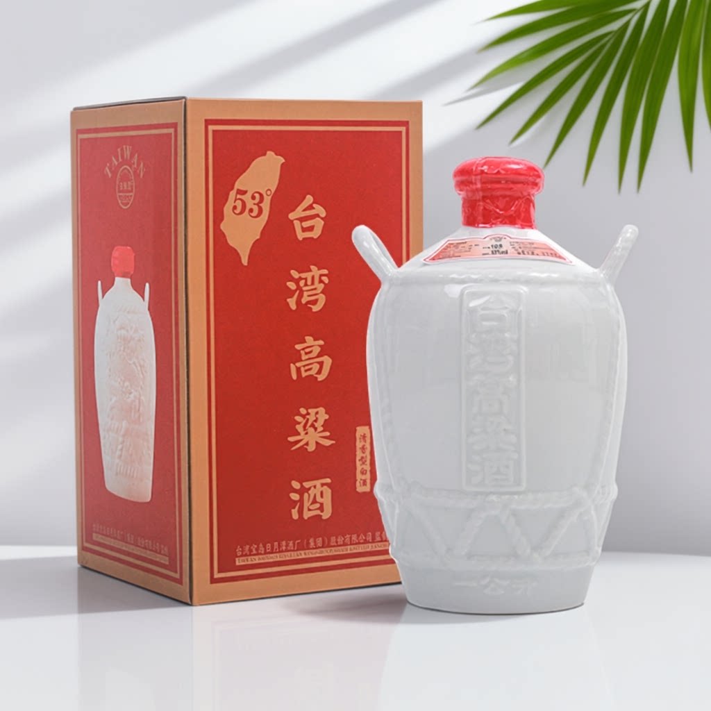 五缘湾台湾高粱酒53度纯粮食清香型白酒2019年产白坛礼盒装6L整箱