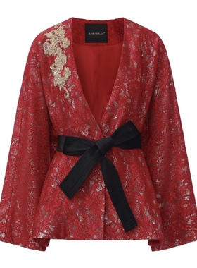 【JOJO官方授权】 JUNYANG杨君 云裳墨羽中式交领外套