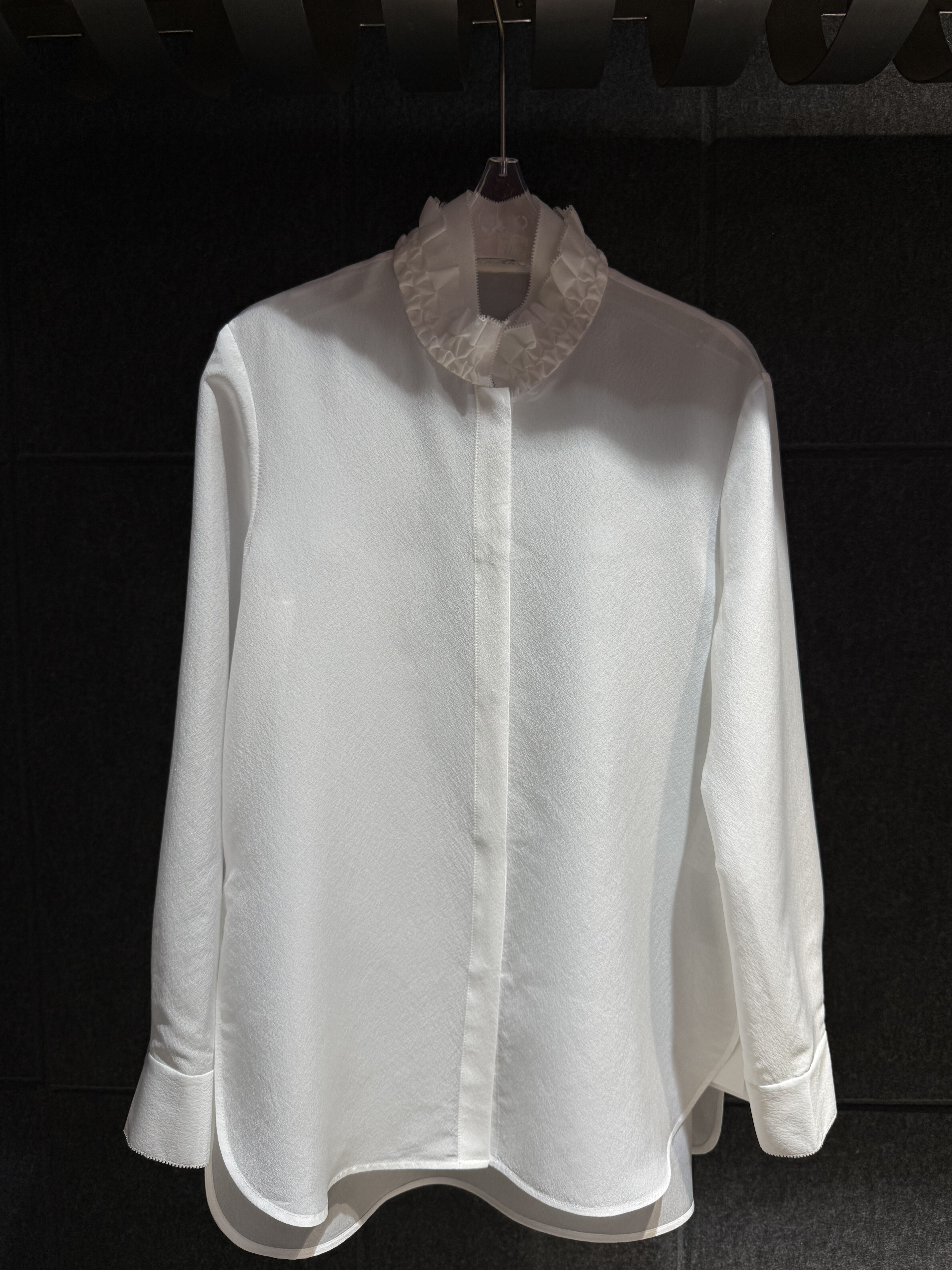 【JOJO官方授权】LA MAISON JADE玉琼白色花边领欧根纱衬衫