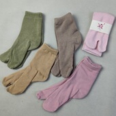 分趾人字拖日系二趾袜子女款 纯棉中筒女袜春秋季 两趾袜拇指木屐袜