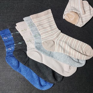 防裂袜子女松口中筒纯棉袜四季 防脚后跟干裂袜硅胶防足脚裂袜女 款