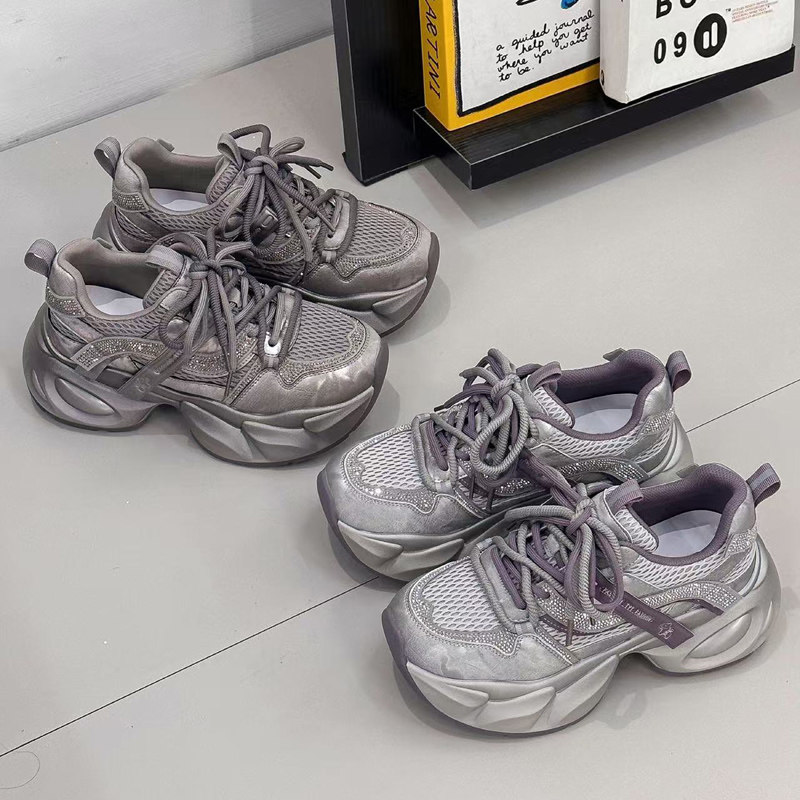 富丽2026春积新款厚底老爹鞋女圆头休闲运动女鞋百搭潮鞋女578-66