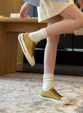 富丽女鞋2026夏季休闲系带厚底板鞋女一脚蹬防滑舒适板鞋女690-1