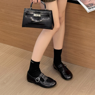 女121 富丽2026春新款 女复古真皮百搭单鞋 女乐福鞋 587 学院风单鞋