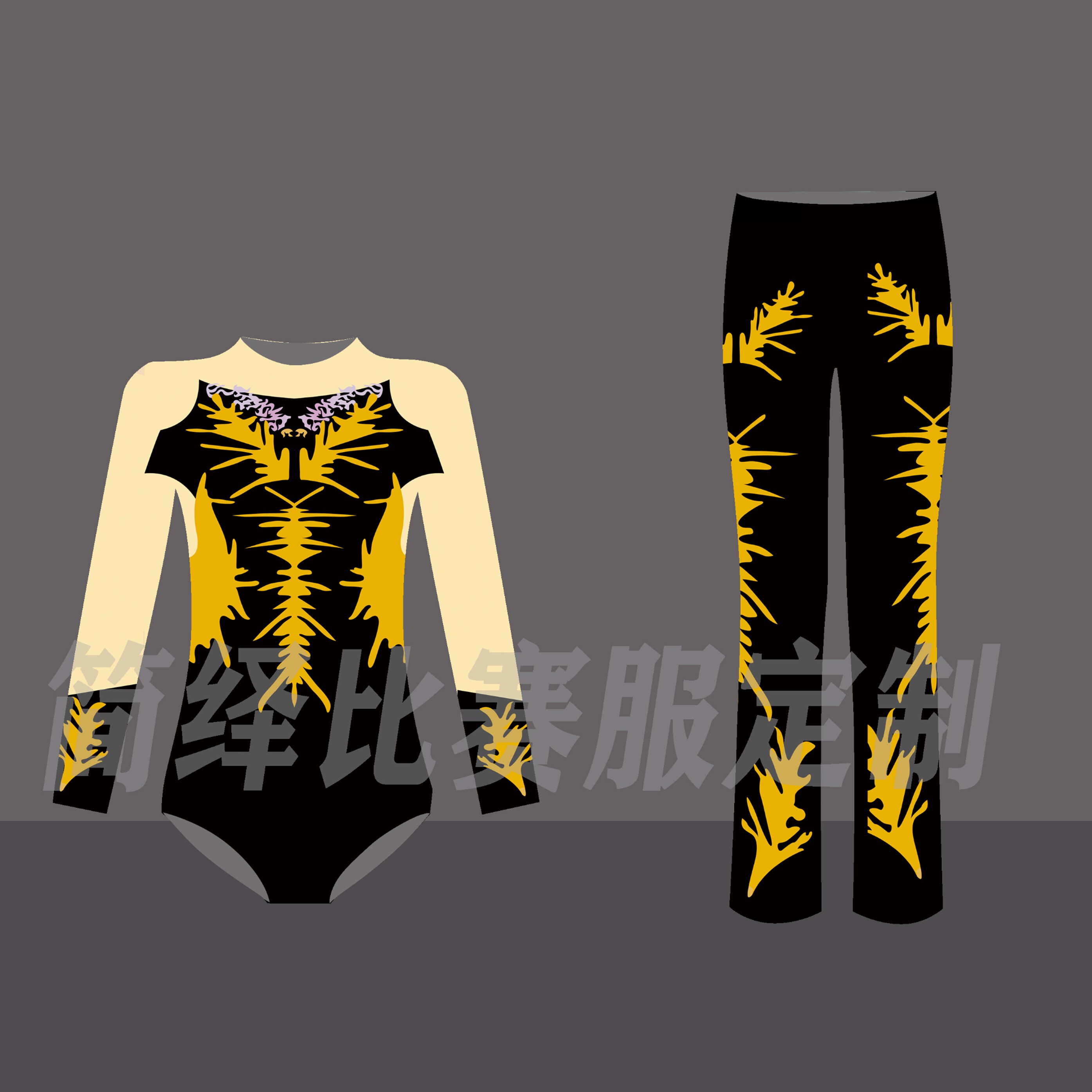 有氧健美操服女套装成人儿童舞蹈服健美操比赛服健美操服定制包邮