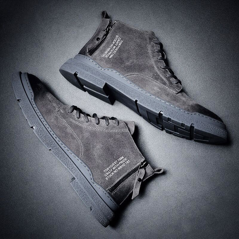 2025新款马丁靴男士高帮英伦风工装真皮靴子男靴复古中帮休闲皮鞋,流行男鞋,马丁靴,淘宝优惠券,粉丝福利购,淘宝优惠卷