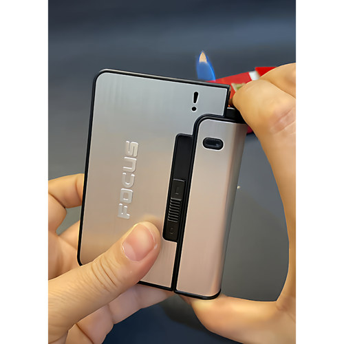 自动弹烟烟盒打火机一体盒两用20支装便携式防潮新款多功能烟盒子