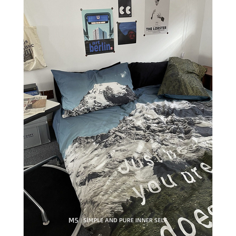 时尚都市北欧雪山全棉四件套