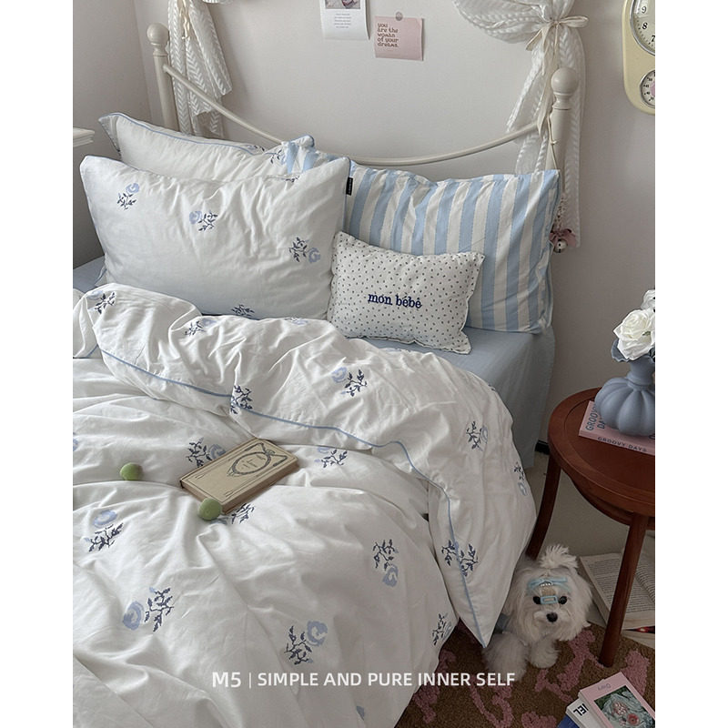 ins工艺款小清新全棉床上四件套纯棉床单被套被单被罩床笠款床品