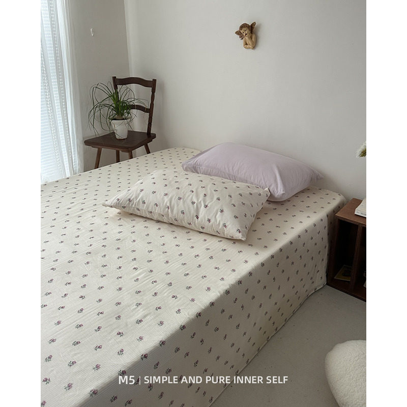 韩式田园碎花100全棉纯棉单件双人床单宿舍单人被单全包床笠床罩