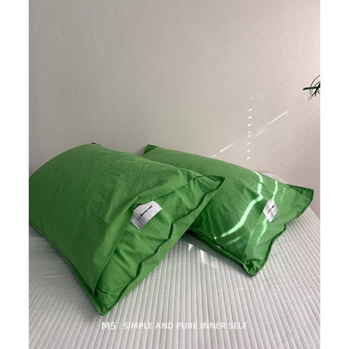 爱尔兰绿纯色单品搭配全棉枕套