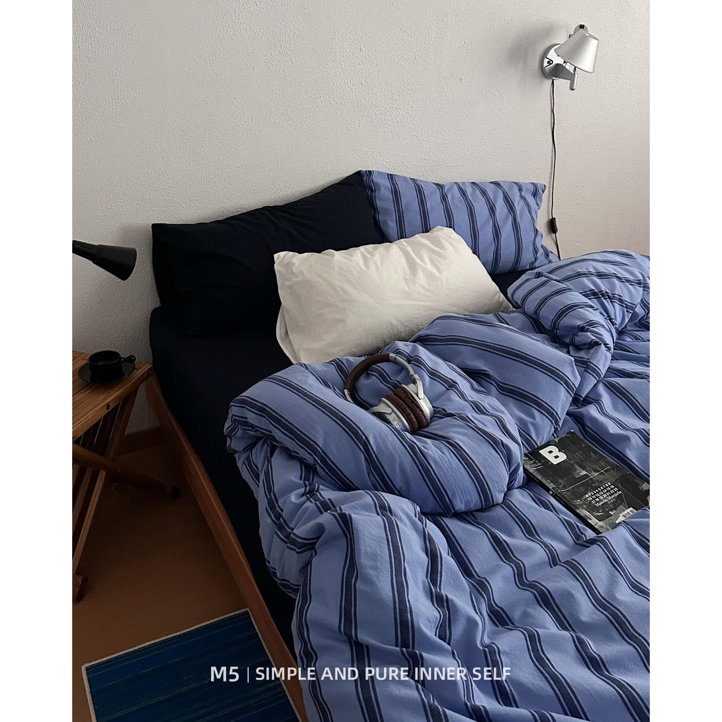 复古条纹100全棉纯棉床上四件套床笠床单被套床品三件套床上用品