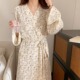 家居服夏 长袖 双层棉纱卡通可爱睡袍浴袍2025新款 睡衣睡裙女春秋季