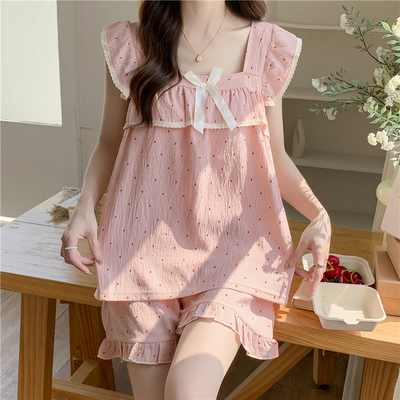 睡衣女夏季新款带胸垫公主风