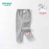 秋装 新款 中小童宝宝洋气休闲打底裤 女童加绒长裤 儿童百搭保暖裤 子