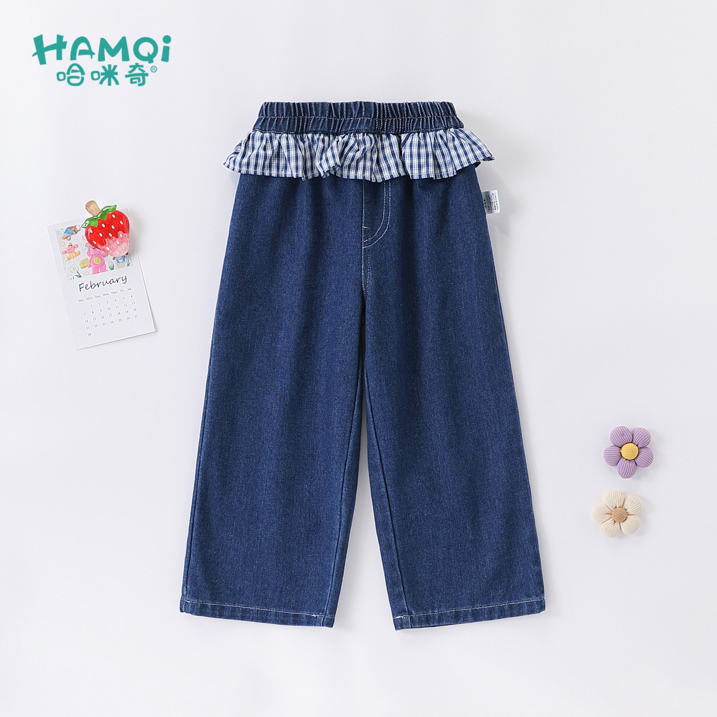 女童直筒阔腿裤春秋装新款小儿童洋气牛仔裤裤子休闲裤宝宝长裤潮