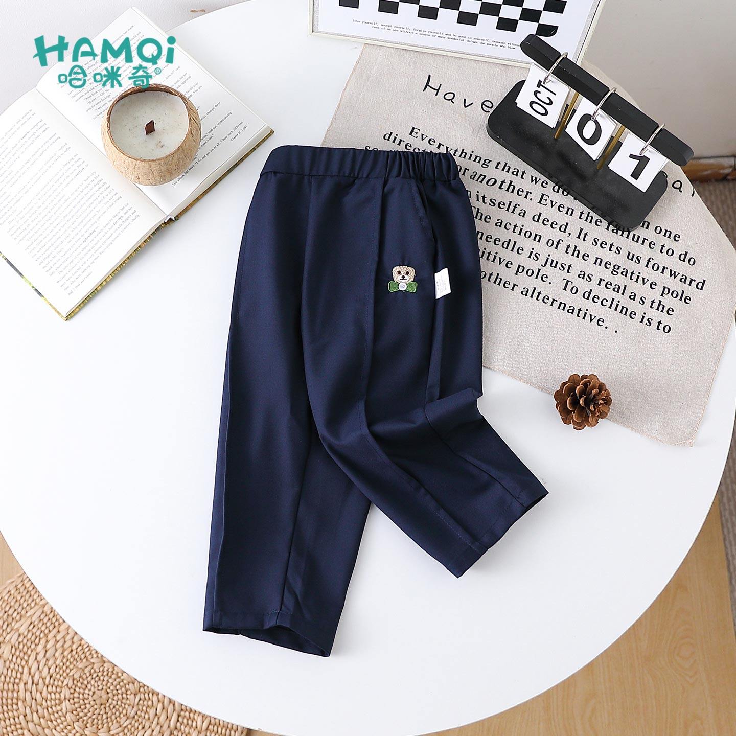 男童裤子春秋季小熊卡通直筒裤童装小儿童帅气休闲裤宝宝新款衣服