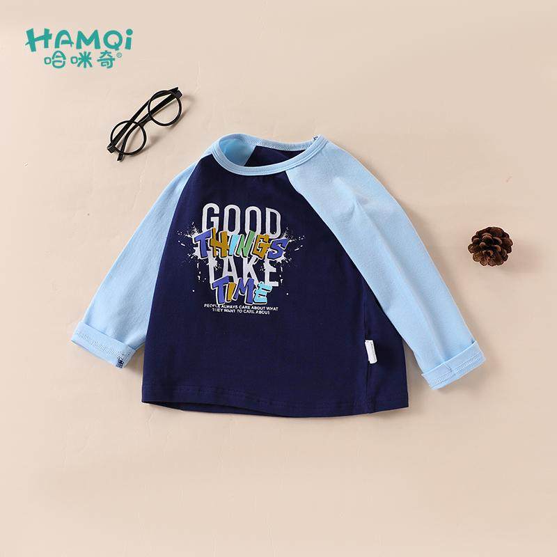 男童T恤童装春秋季新款小童宝宝洋气字母印花撞色长袖儿童上衣潮,童装/婴儿装/亲子装,T恤,淘宝优惠券,粉丝福利购,淘宝优惠卷