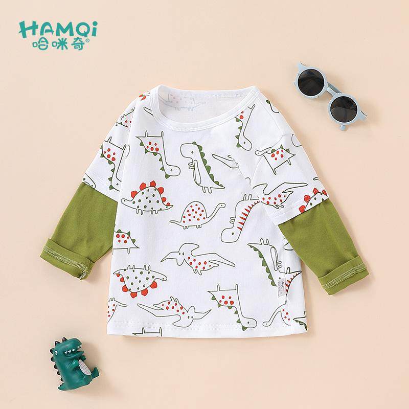 男童T恤春秋新款儿童洋气卡通纯棉假两件打底衫宝宝小童上衣长袖,童装/婴儿装/亲子装,T恤,淘宝优惠券,粉丝福利购,淘宝优惠卷