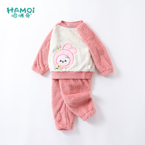 哈咪奇秋冬装女童珊瑚绒家居套装