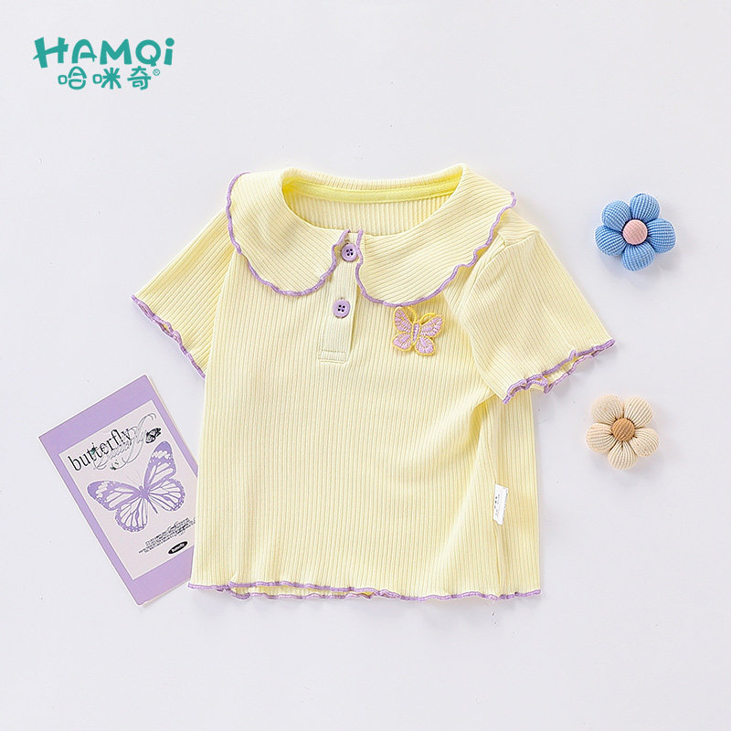 童装女童短袖polo衫夏季新款宝宝儿童洋气娃娃衫上衣半袖小童T恤