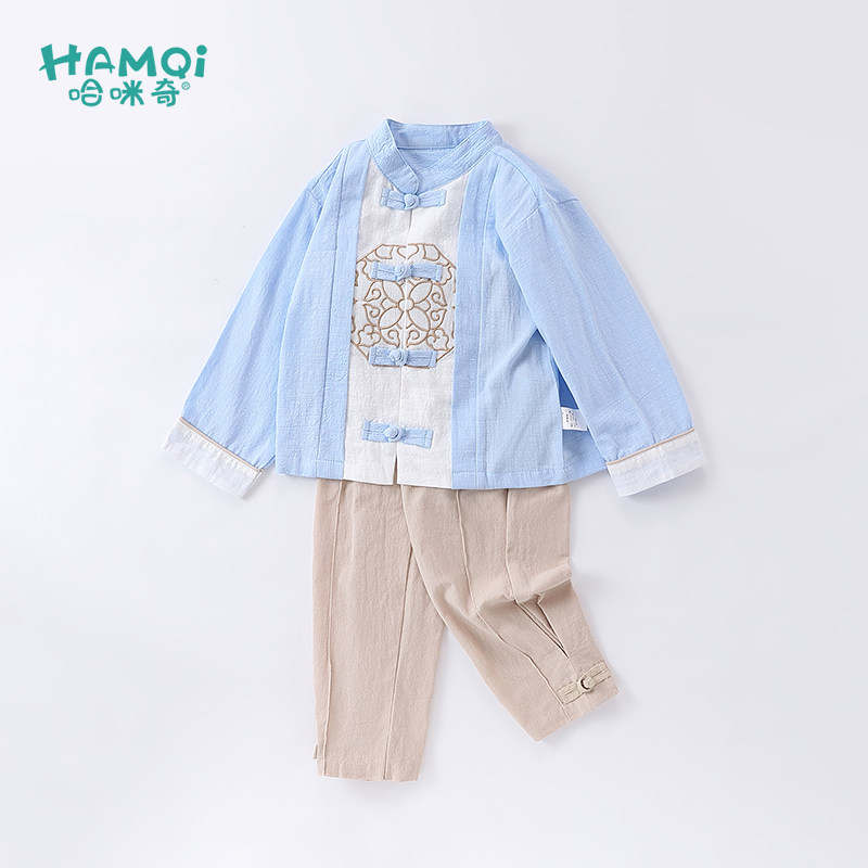 男童套装2024秋季新款儿童新中式纯棉两件套中大童宝宝国风童装潮