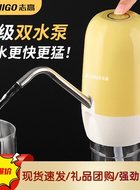 志高双泵桶装水抽水器电动纯净矿泉水上水器车家两用抽水泵包邮
