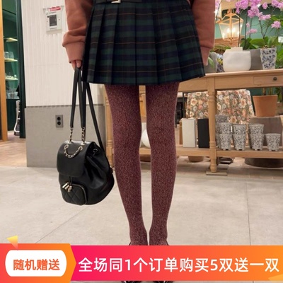 东大门 Helder老板娘同款花纱粗线羊毛打底裤连裤袜网红款长袜