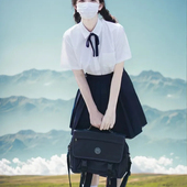 小清新甜美少女套装 百褶裙两件套 裙夏小个子学院风制服软妹白衬衫