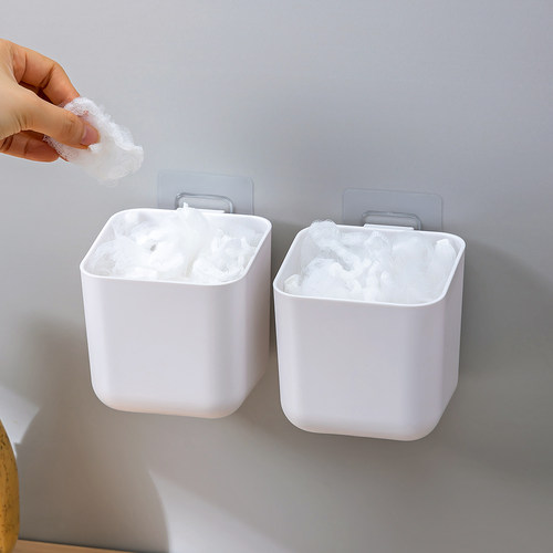 厨房下水道水池水槽过滤网收纳盒壁挂式一次性保鲜膜手套收纳神器