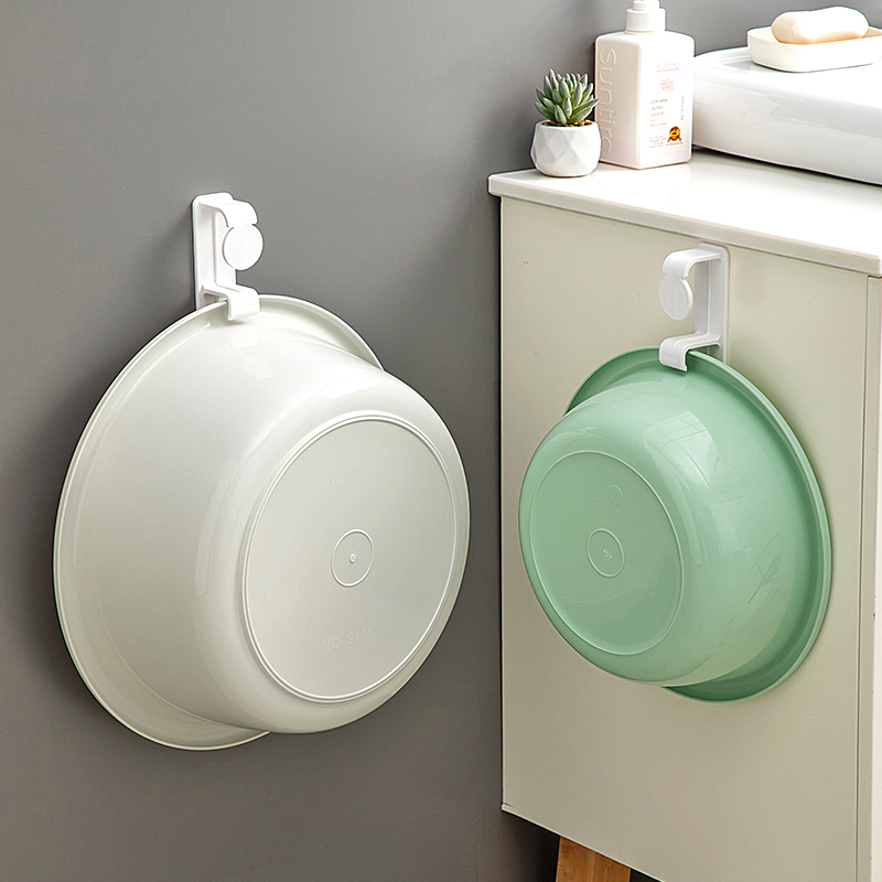 脸盆架壁挂盆子收纳架免打孔盆架家用卫生间脸盆挂钩浴室挂盆神器